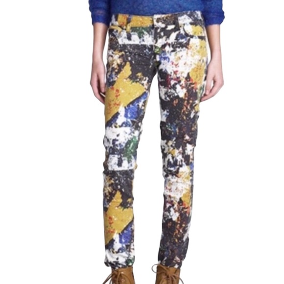 Tory Burch Denim - Tory Burch Paint Splatter Skinny Jeans Size 29 Stretch Denim